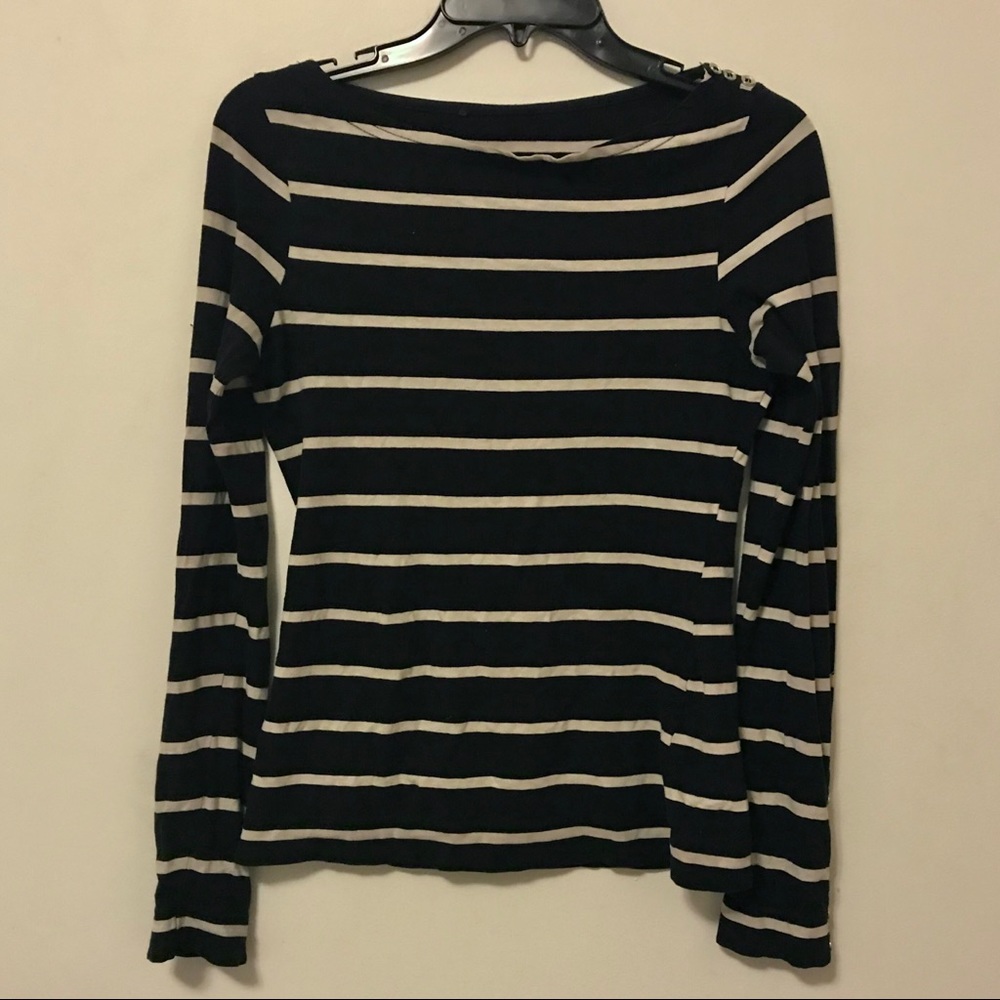 🔲Black & White Striped Long Sleeve Shirt 🔳